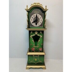 Vintage Engstler Mini Grandfather Clock German-made Handpainted AS IS READ